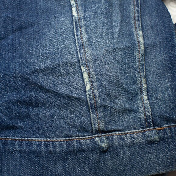 PAIGE Distressed Blue Denim Jacket - Picture 9 of 9